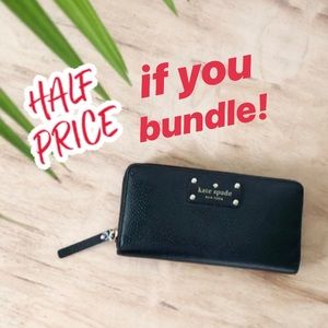 Black Kate Spade Zip Wallet